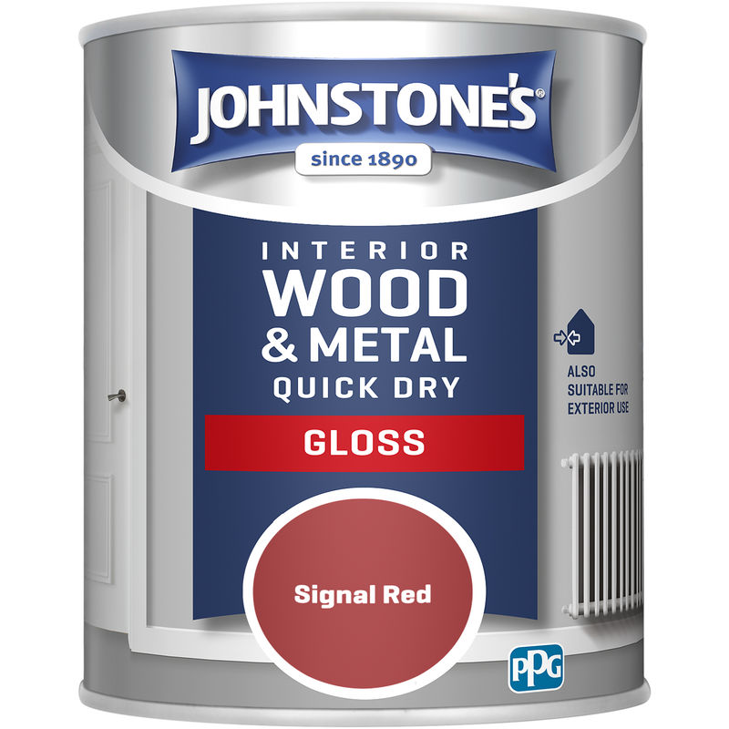 Johnstones 750ml Quick Dry Gloss Paint - Signal Red