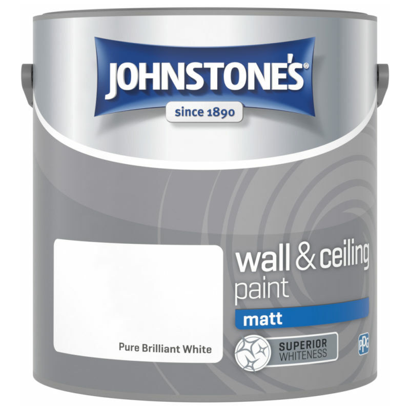 Johnstones No Ordinary Paint One Coat Water Based Matt Ceiling Paint Brilliant White 2.5 Litre Johnstones No Ordinary Paint One Coat Water Based Matt Ceiling Paint Brilliant White 2.5 Litre