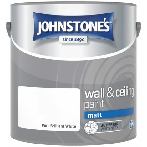 Johnstones One Coat Ceiling Paint Brilliant White 2 5 Litre