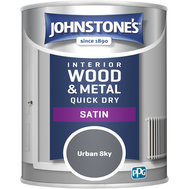 307076 750ml One Coat Quick Dry Satin Paint - Urban Sky - Johnstone's