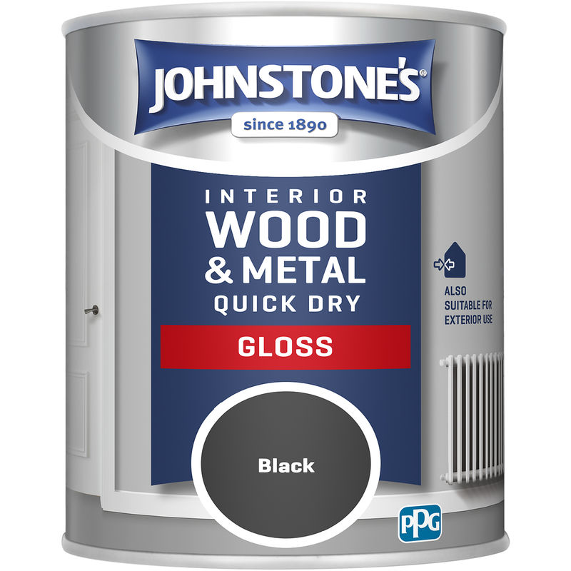 Johnstones 750ml Quick Dry Gloss Paint - Black