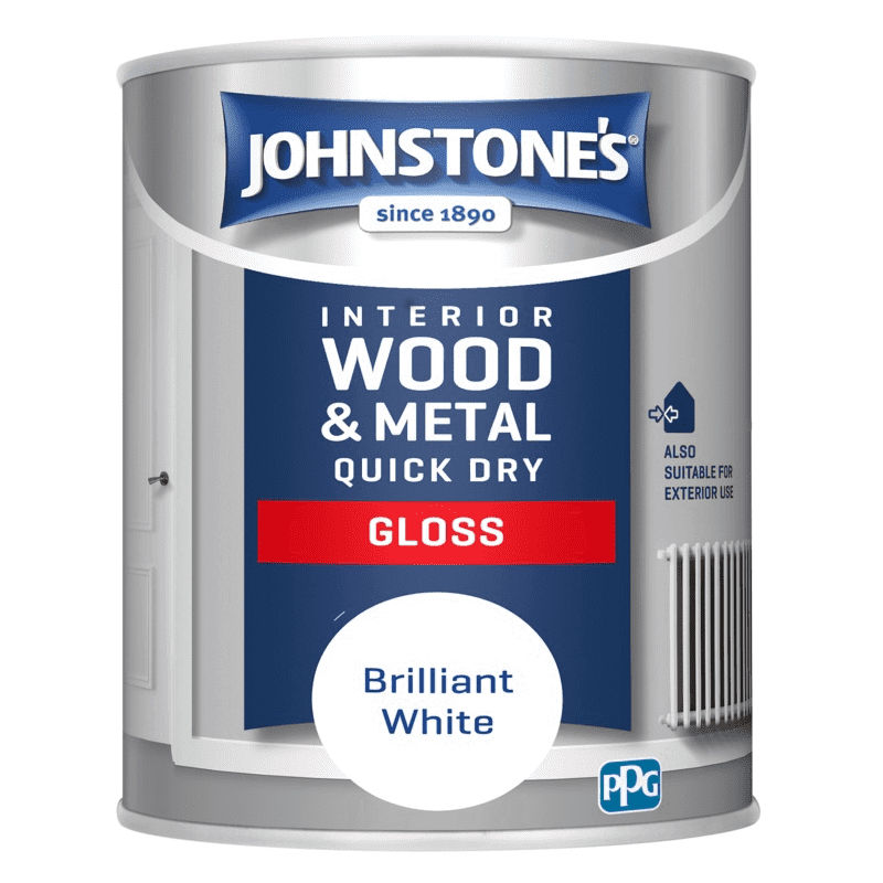 Interior Wood & Metal Quick Dry Gloss Brilliant White 750ml - Johnstones