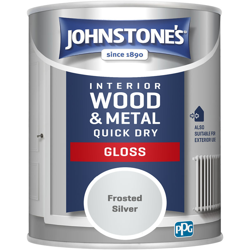 Johnstone's - Johnstones 750ml Quick Dry Gloss Paint - Frosted Silver