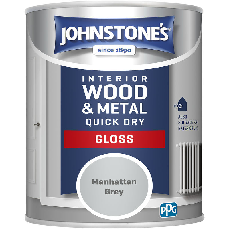 Johnstones 750ml Quick Dry Gloss Paint - Manhattan Grey