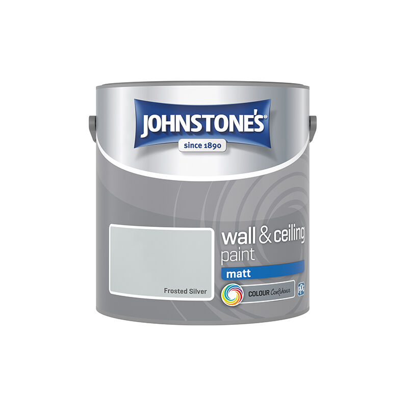Johnstone's - Interior Wall & Ceiling Paint Matt Frosted Silver 2.5ltr - Frosted Silver