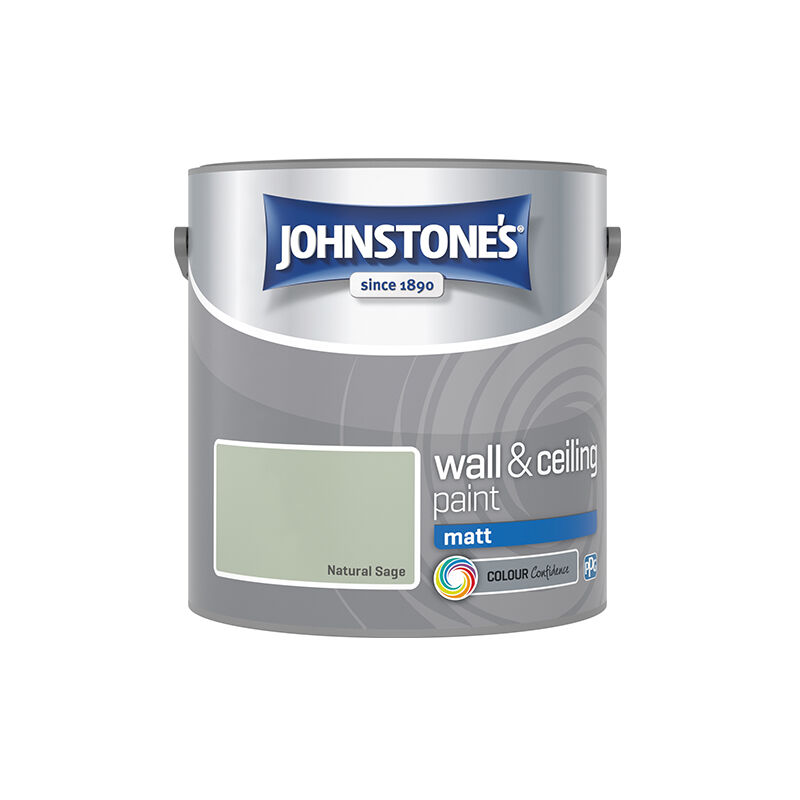 Johnstone's - Interior Wall & Ceiling Paint Matt Natural Sage 2.5ltr - Natural Sage