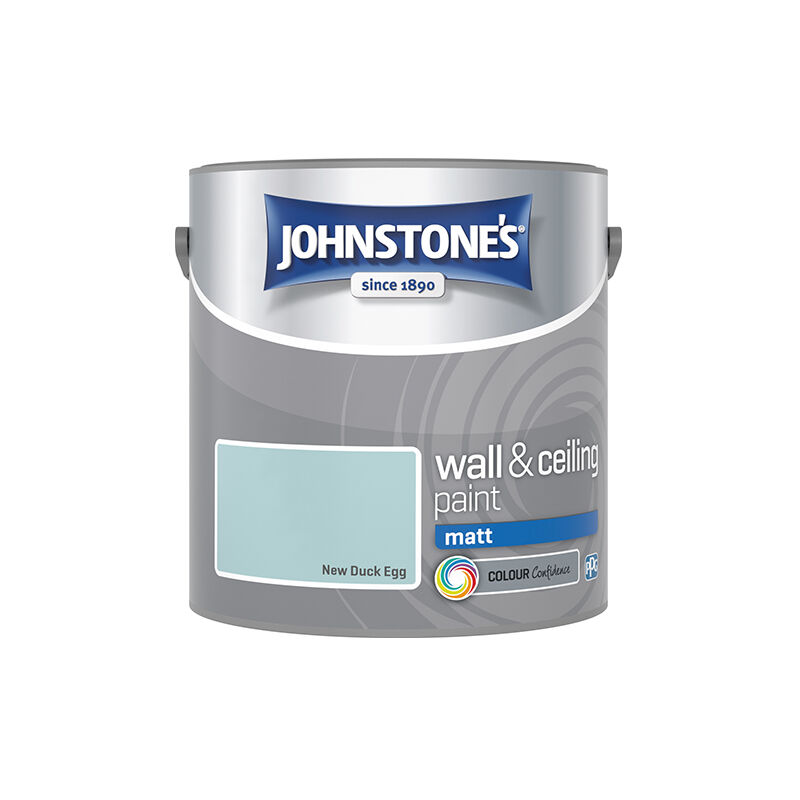 Interior Wall & Ceiling Paint Matt New Duck Egg 2.5ltr - New Duck Egg - Johnstone's