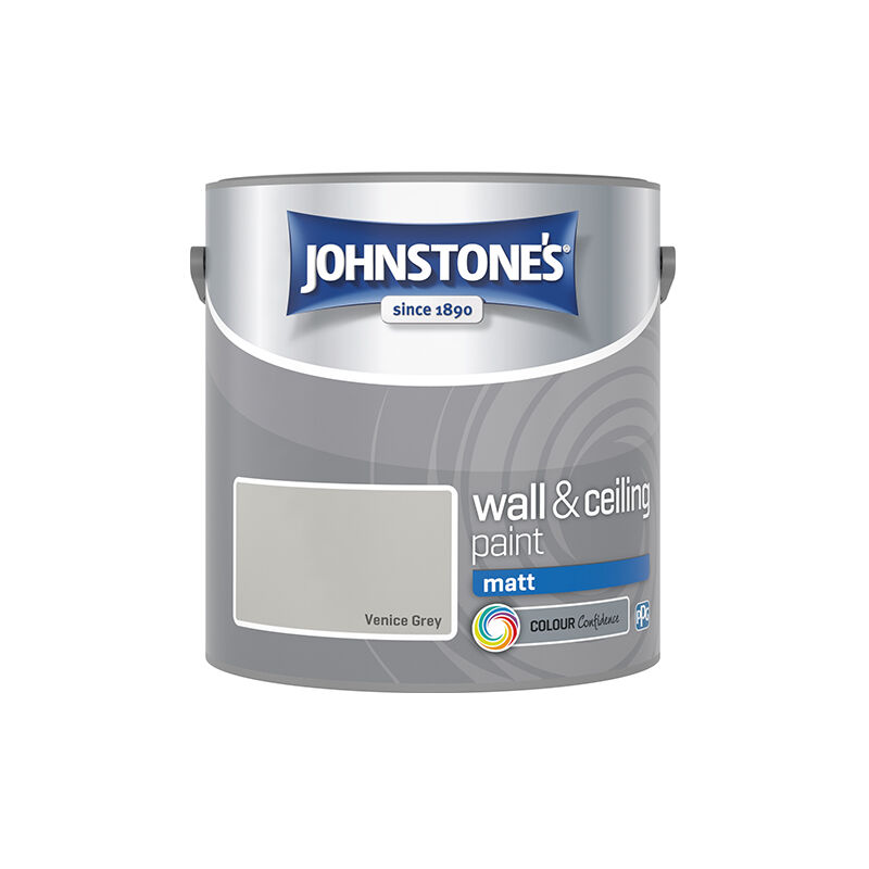 Johnstone's Interior Wall & Ceiling Paint Matt Venice Grey 2.5ltr - Venice Grey