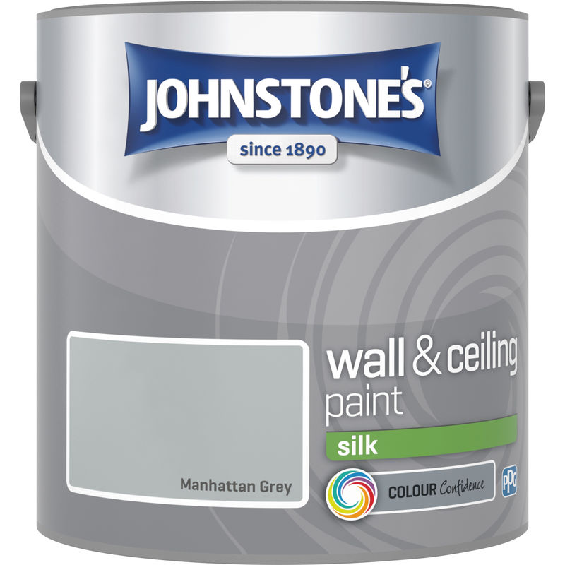 307066 2.5 Litre Silk Emulsion Paint - Manhattan Grey - Johnstone's