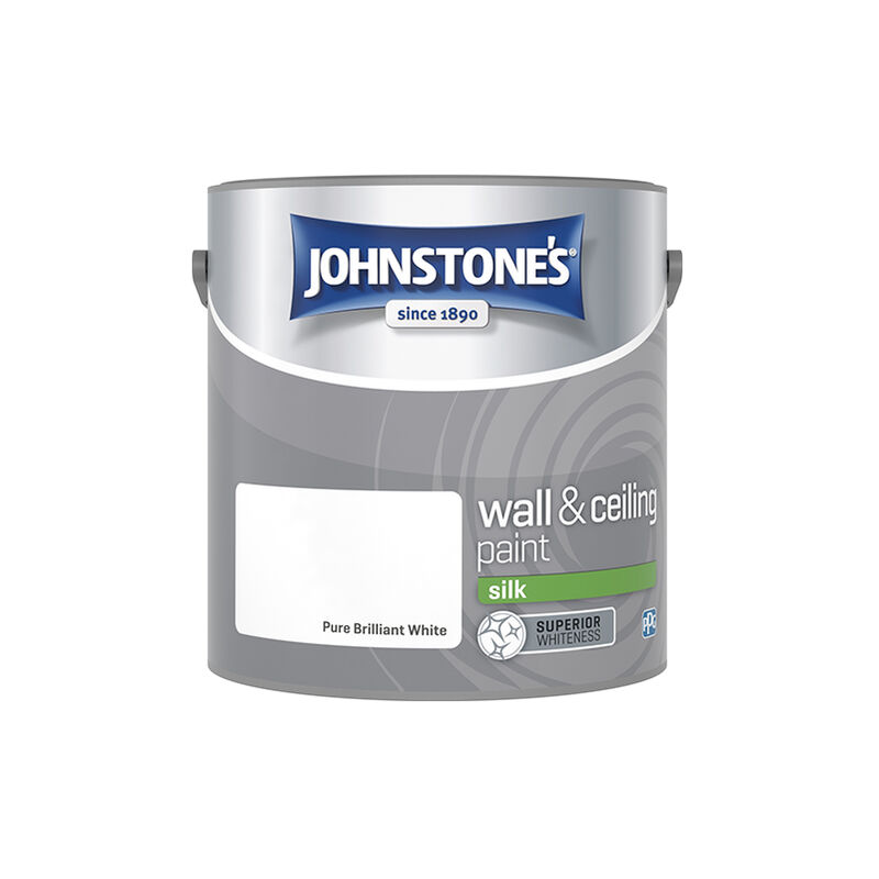 Johnstone's Interior Wall & Ceiling Paint Silk Brilliant White 2.5ltr