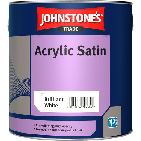 Johnstones Trade Acrylic Satin - Brilliant White - 1 Litre