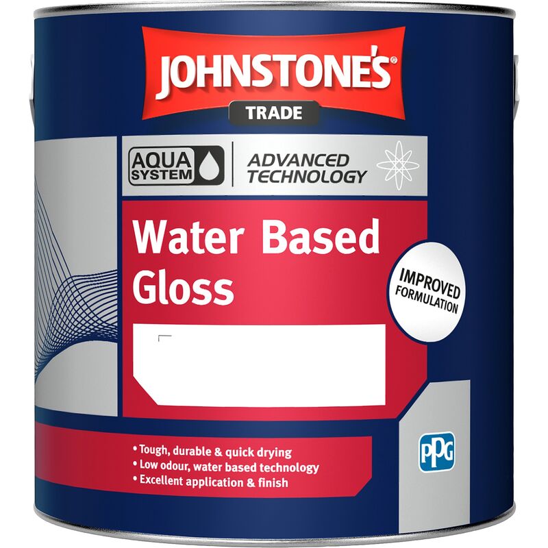 Johnstone's - Johnstones Trade Aqua Water Based Gloss - Brilliant White - 1 Litre - Brilliant White