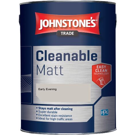 Johnstone's Trade Cleanable Matt emulsion paint - Early Evening - 5ltr ...