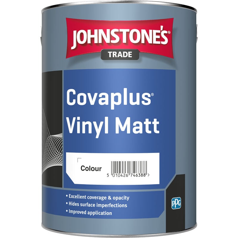 Johnstone's - Johnstones Trade Covaplus Vinyl Matt - Black - 5 Litre - Black