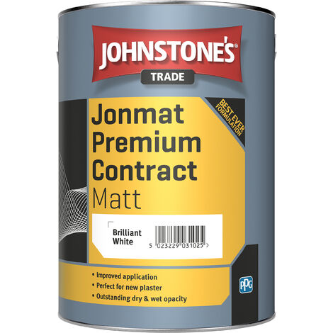 Johnstones Trade Jonmat Premium Contract Matt - Brilliant White - 5 Litre