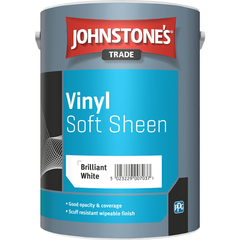 Johnstones Trade Vinyl Soft Sheen - Brilliant White - 5 Litre