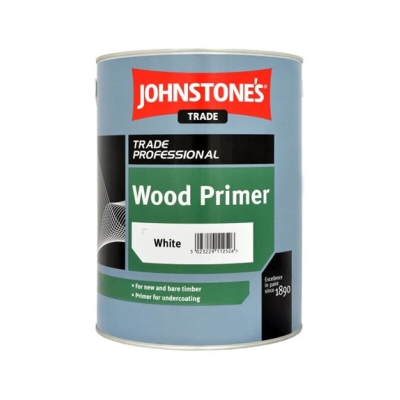 Johnstone's - Johnstones Trade Wood Primer - White - 5 Litre - White