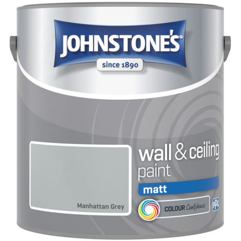 Johnstones Vinyl Matt Emulsion Manhattan Grey 2.5 Litre