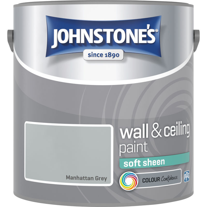 307090 2.5 Litre Soft Sheen Emulsion Paint - Manhattan Grey - Johnstone's