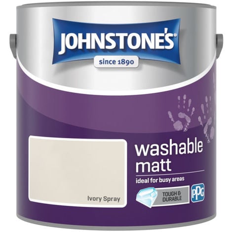 Johnstones Washable Matt Emulsion Ivory Spray 2.5 Litre
