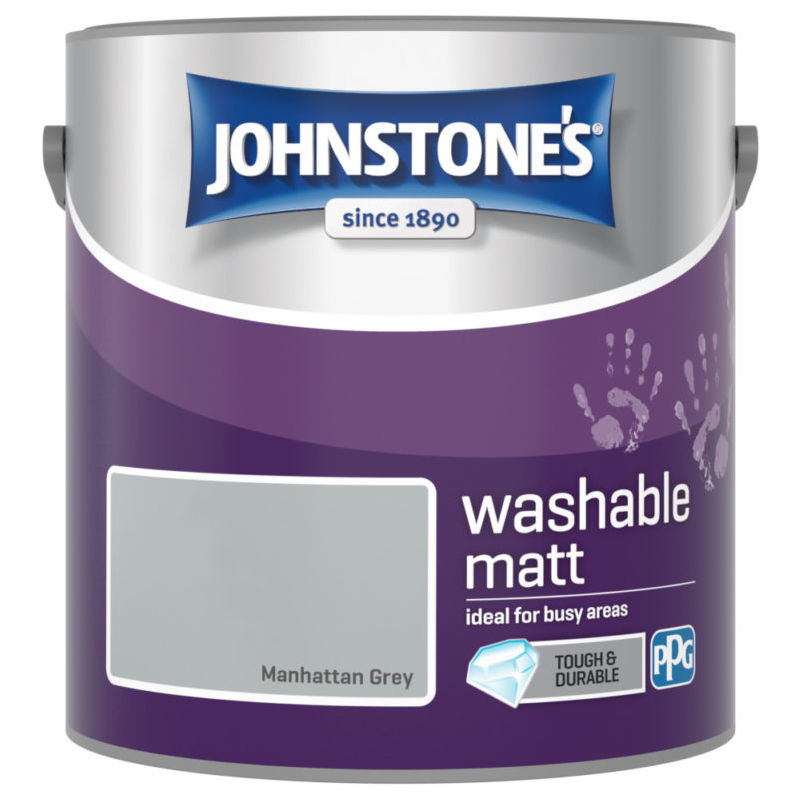 Washable Matt Emulsion Manhattan Grey 2.5 Litre - Johnstones