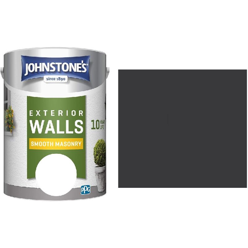 Johnstone's - Johnstones Weatherguard Smooth Masonry Paint - 5 Litre - Black - Black