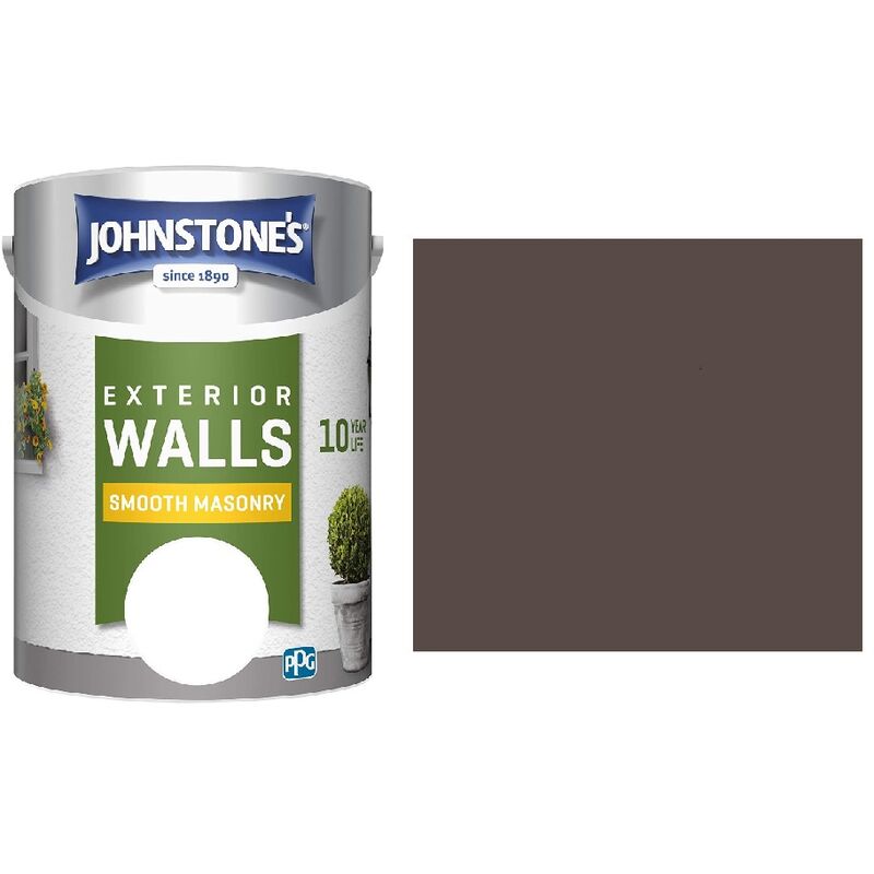 Johnstones Weatherguard Smooth Masonry Paint - 5 Litre - Chocolate