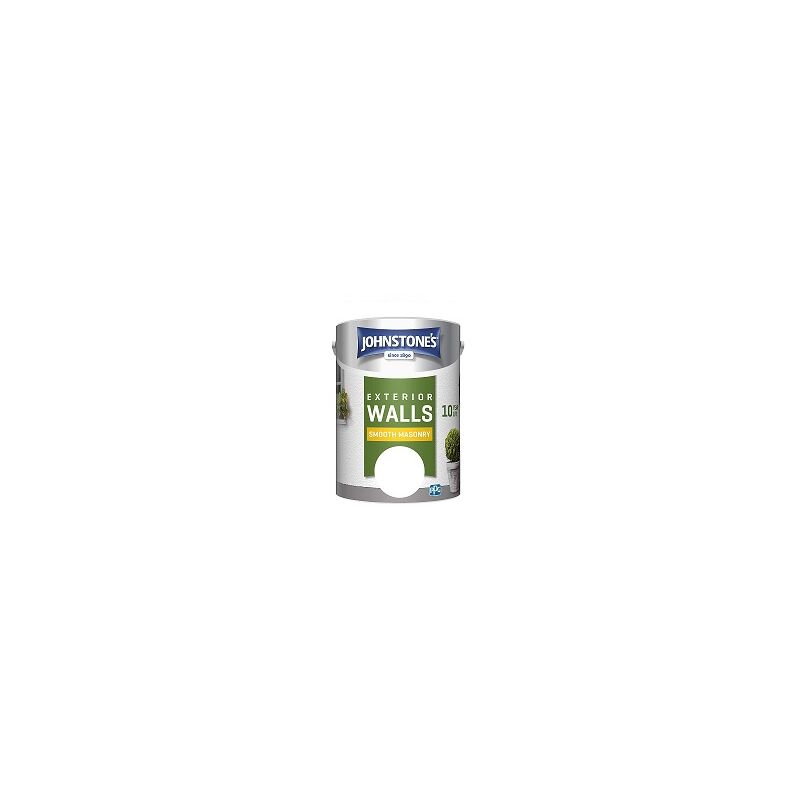 Johnstone's - Johnstones Weatherguard Smooth Masonry Paint - 5 Litre - Brilliant White - Brilliant White