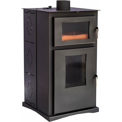 Joima – Poêle à granulés avec four intégré 8 kW – Convection naturelle sans électricité – Sortie de fumée Ø 120 mm – Certifié ECODESIGN 2022