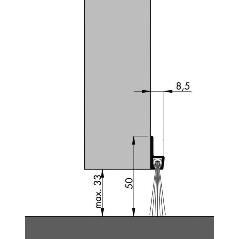 FP - Bas de porte aluminiumà brosse IBS60 100cm - ellen - 0308401D