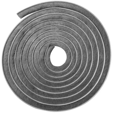 Joint brosse adhésif gris hauteur 12 mm, longueur 5,5 m, largeur 6,9 mm - Gris
