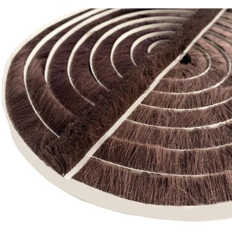 Joint Brosse Porte, 5 M(L) x 9 mm(B) x 15 mm(D), Brun, Joint Fenetrepour Lsolation Phonique Porte, Joint Brosse Adhesif, Joint Brosse Porte Coulissante, Joint Brosse Moustiquaire