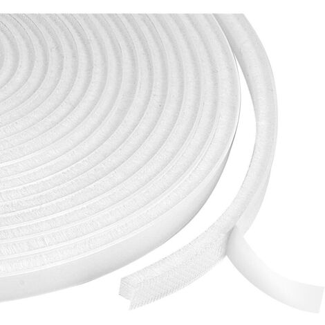 Joint Brosse porte Coulissante, oint brosse porte coulissante Polypropylène, 9mm(B) x 5mm(D) x 6M(L) Autocollante Joint Brosse Porte pour L'isolation la Protection Contre le Vent, Blanc