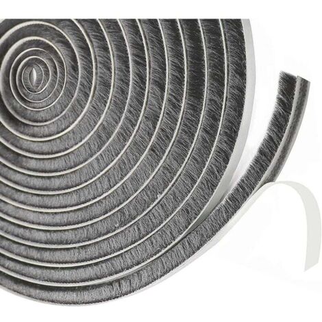 Joint brosse porte coulissante,9 mm(B) x 15 mm(D) x6M(L) Joint Fenetrepour Lsolation Phonique Porte,volet isolant