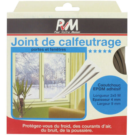 Joint caoutchouc profil e 10m 9mm marron
