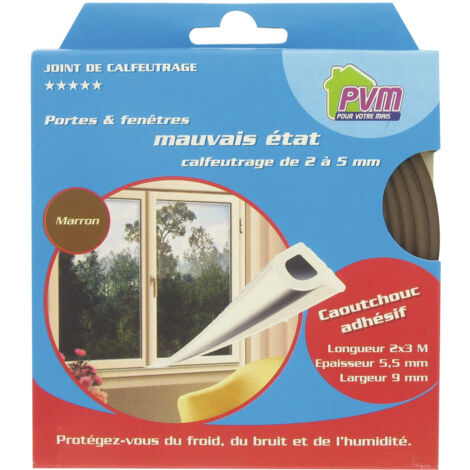 Joint caoutchouc profil p 6m 9mm marron