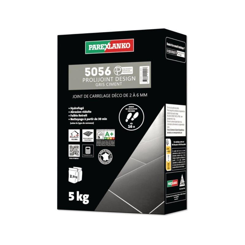 Joint carrelage Parexlanko 5056 Prolijoint Design - Ciment - 5 kg - L5056CIMENT05