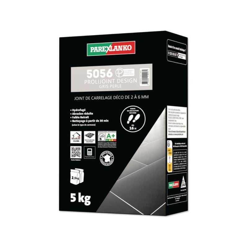 Joint carrelage Parexlanko 5056 Prolijoint Design - Gris Perle - 5 kg - L5056PERLE05