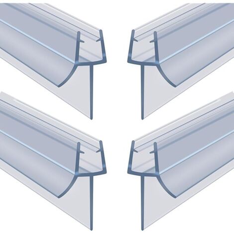 Joint de Douche pour Paroi en Verre, 30CM 4PCS Barrière de Douche, Joint Porte Douche pour Vitre 4-6mm, Joint d'Étanchéité Cabine Douche Barrière Pliable, PVC Extra-épais (Transparent)
