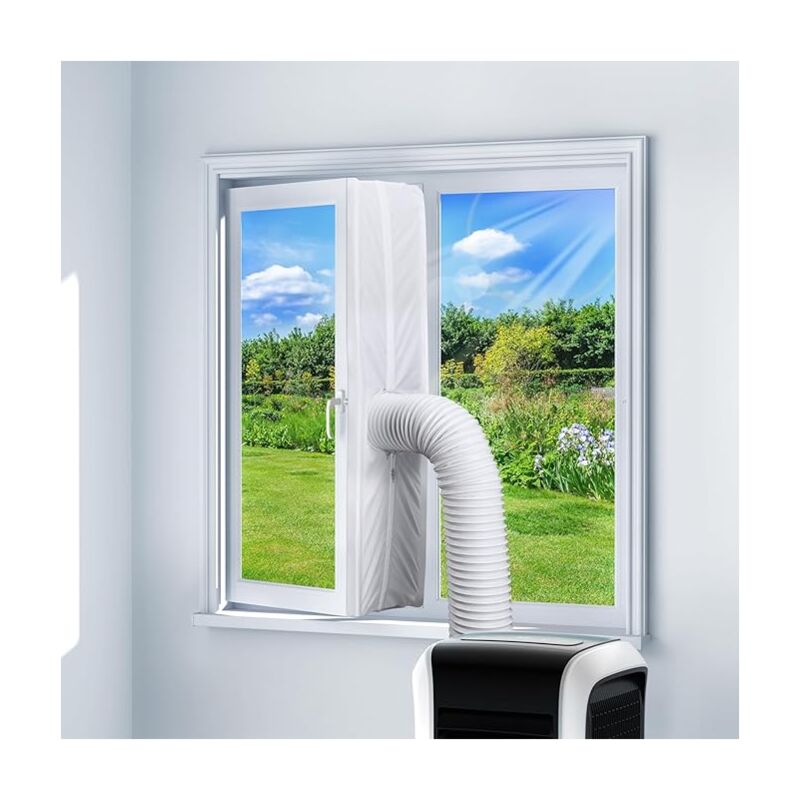 Joint de fenêtre de climatiseur 300 cm, joint de fenêtre de climatiseur mobile avec fermeture éclair, ruban d'installation, ruban adhésif pour