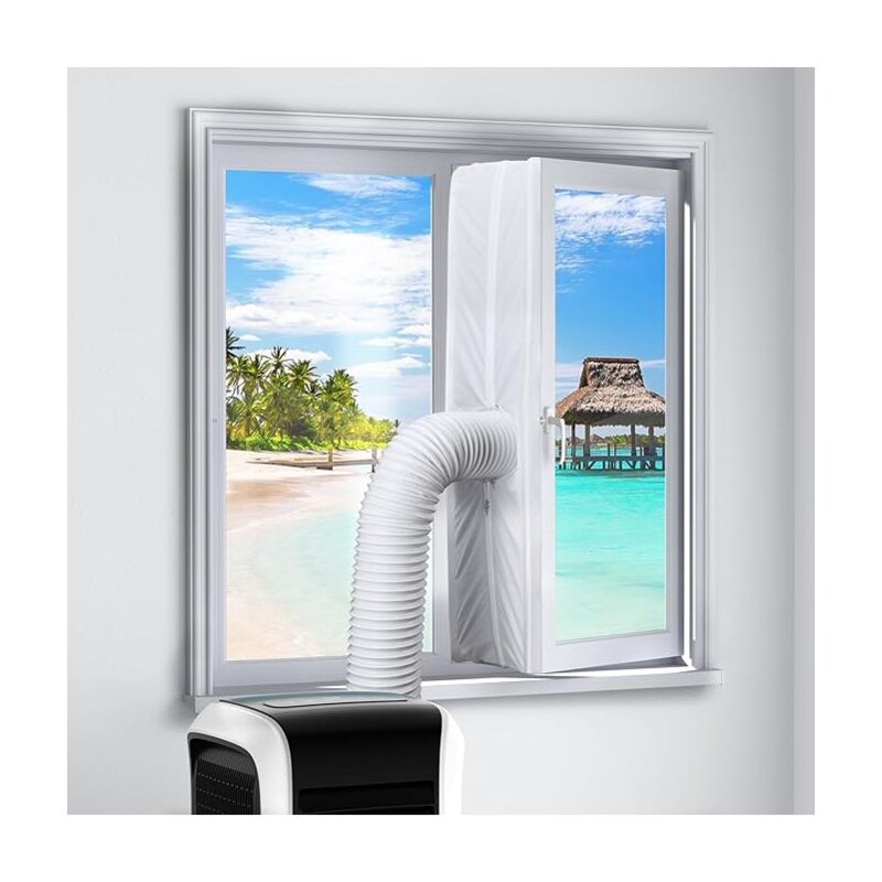 Joint de fenêtre de climatiseur mobile 400 cm avec fermeture éclair, ruban de fixation, ruban adhésif, joint de fenêtre de climatiseur, étanche,