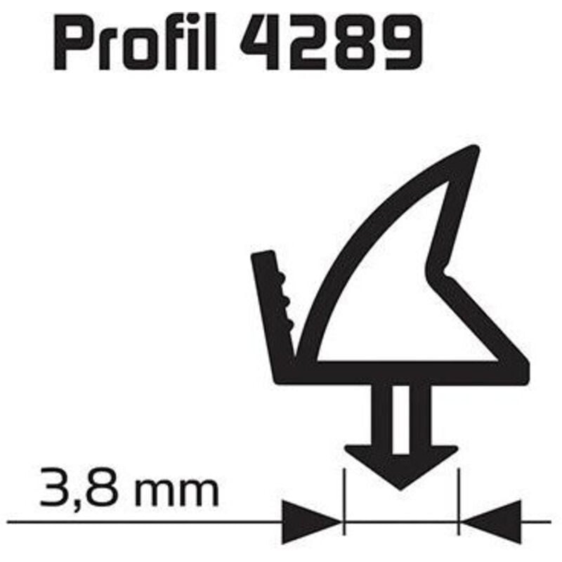 Joint de feuillure d'ouvrant noir Profil 25m 4289 pour fenętres et portes en plastique
