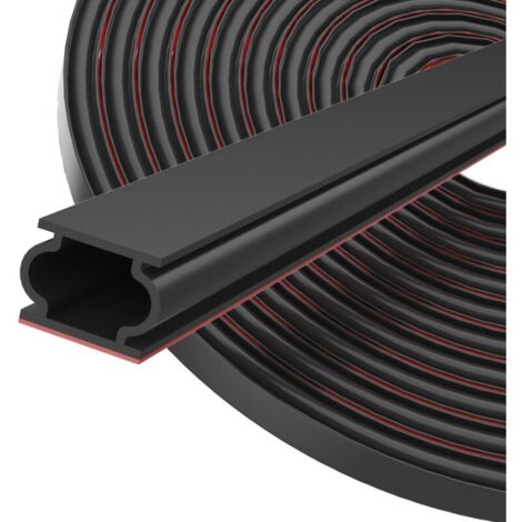 Joint de porte, autocollant, 10 mm (l) x 8 mm (D)/6 m (L) pour cadre de porte, flexible, étanche, en caoutchouc, noir
