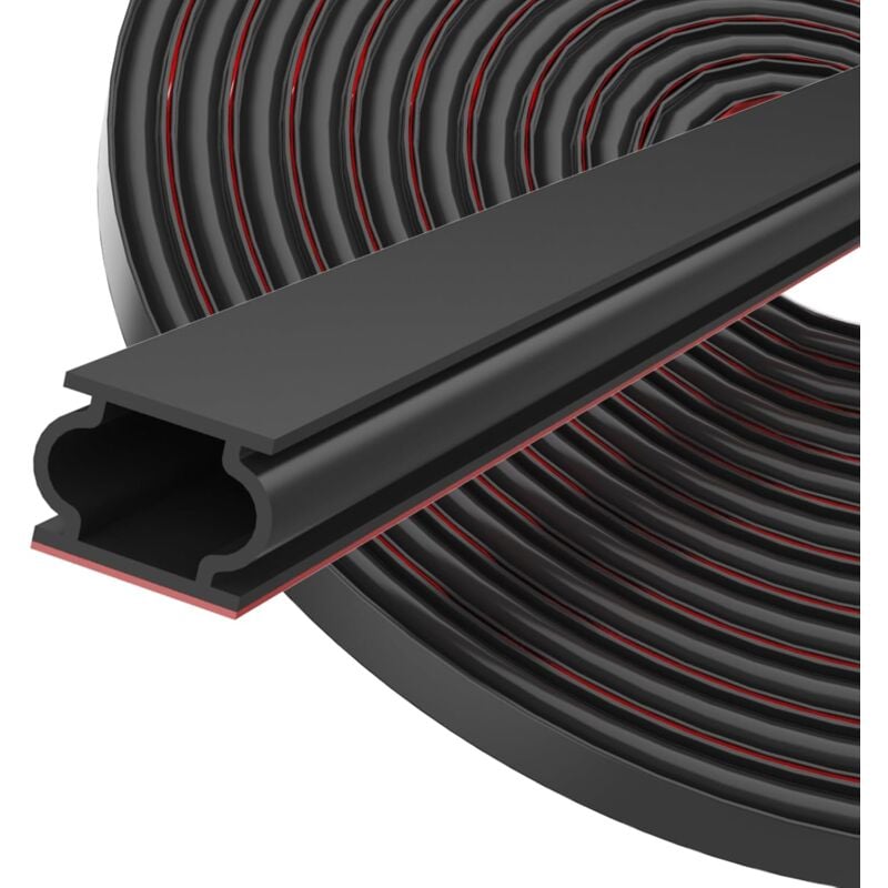Joint de porte, autocollant, 12 mm (l) x 8 mm (D)/6 m (L) pour cadre de porte, flexible, étanche, en caoutchouc, noir
