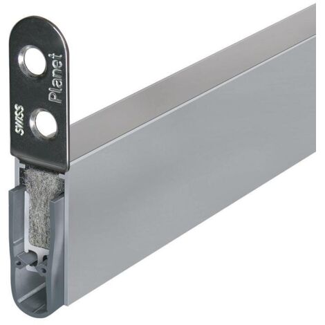 Joint de porte automatique 960mm – Aluminium argenté – Isolation acoustique jusqu'à 48 dB – Adapté pour portes en bois – Planet
