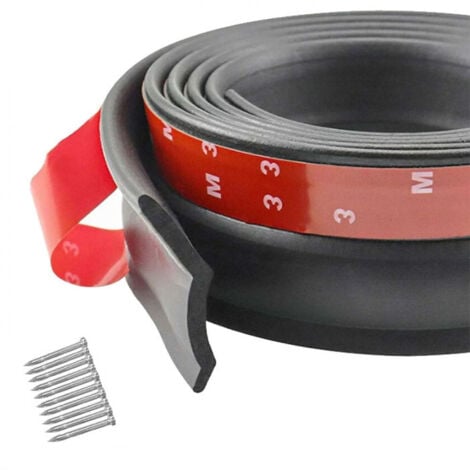 AAMUNPA Joint de porte de garage universel de 3 m, bande d'tanchit en caoutchouc pour porte de garage multifonction, bande d'tanchit pour bas de porte de garage avec clous,Facile à couper