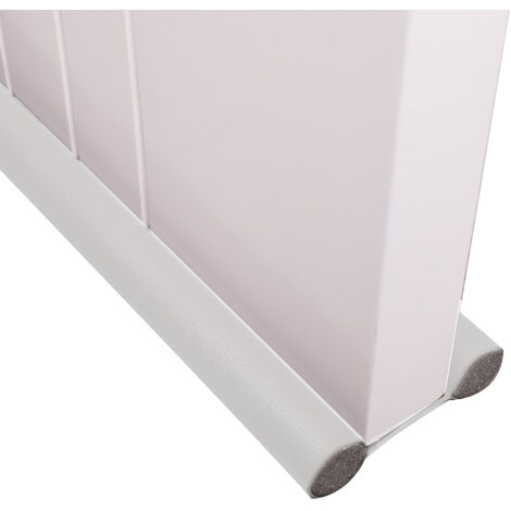 Joint de porte deux côtés isolant sous porte 96cm blanc avec housse lavable en machine, élastique coupable, anti-froid, anti-bruit, décoration