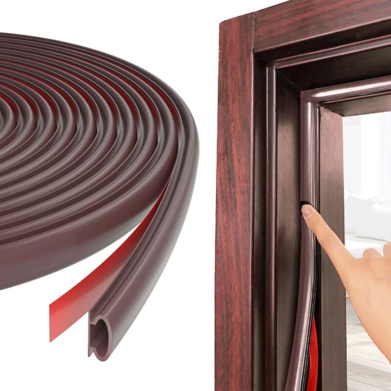 Rapanda - Joint de porte et fenêtre,6m/236inch Marron Forme d Joint Porte Fenetre Isolation Phonique Remplacement pour un écart de 2.5-6mm,Caoutchouc