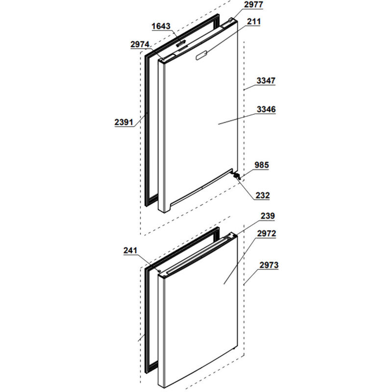 Beko - Joint de porte (partie réfrigèrateur) repère 2391