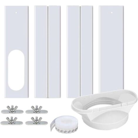 Joint de porte pour climatiseur portable avec adaptateur universel 13/15 cm, verrouillage de sécurité et joint pour climatiseur/déshumidificateur portable sur porte/fenêtre